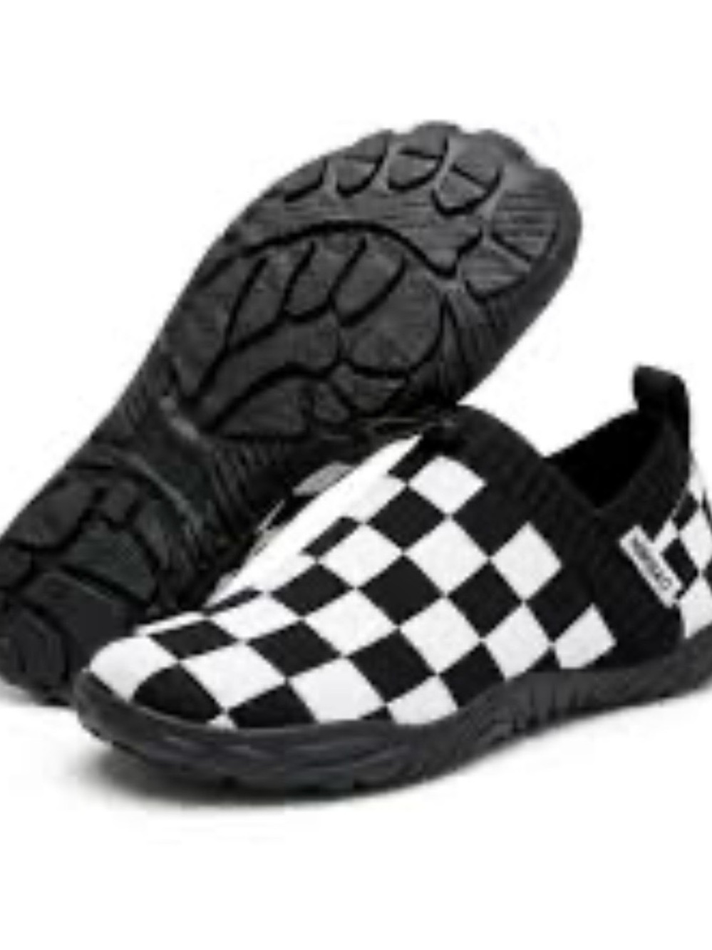 Nimbao .Men’s Black and White Checker Slip-On Casual Loafers